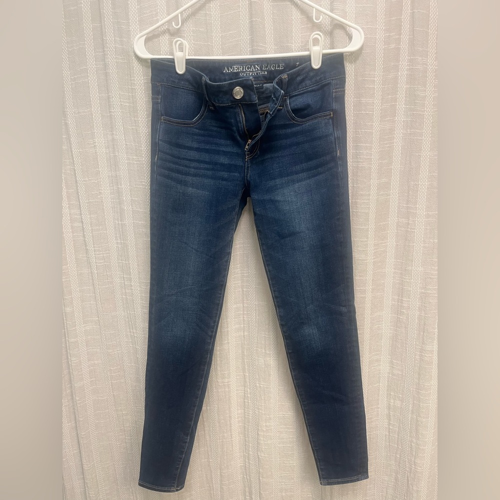 Dark blue American Eagle jeggings, size 4, lightly worn